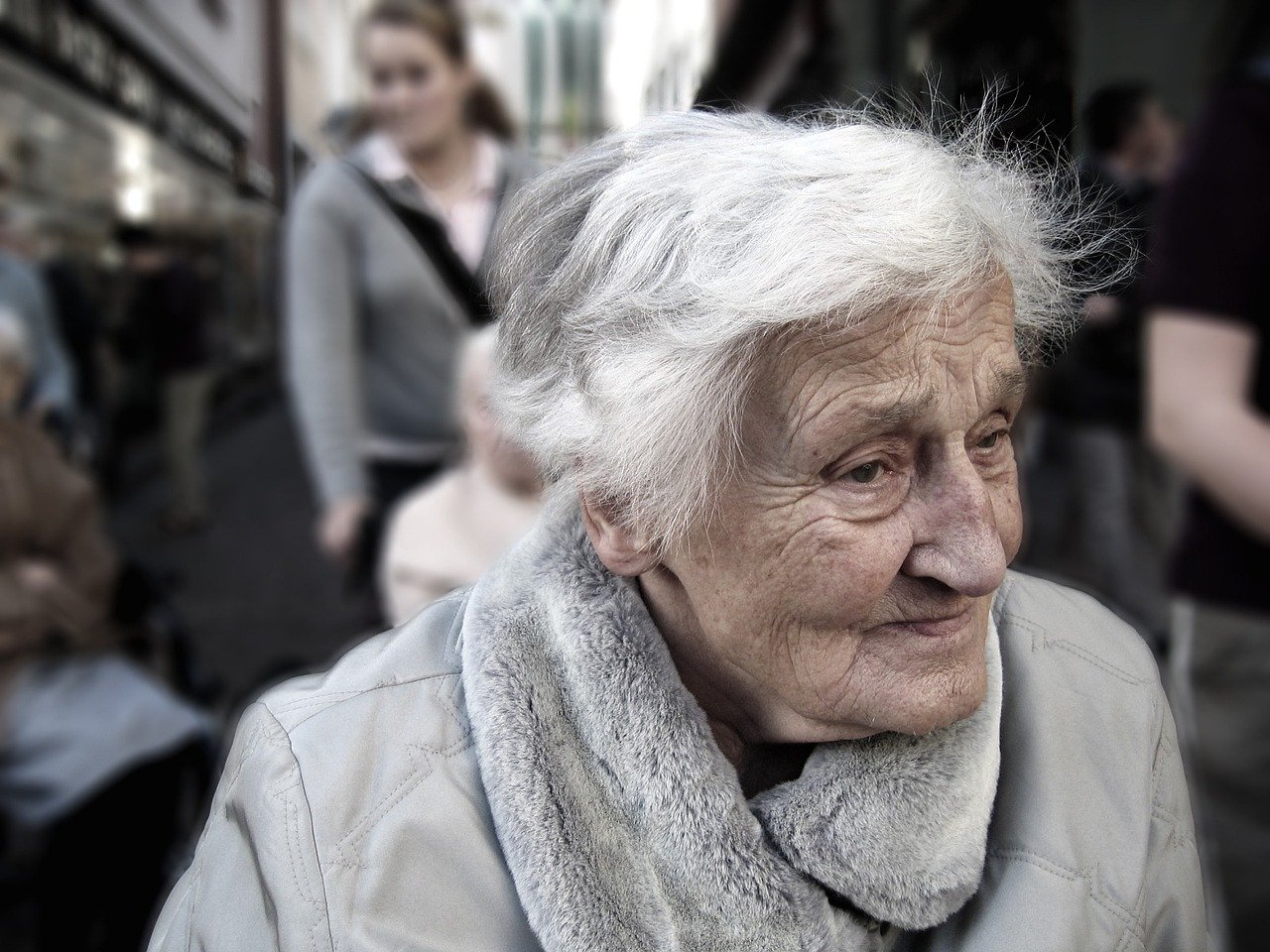 woman, senior, old