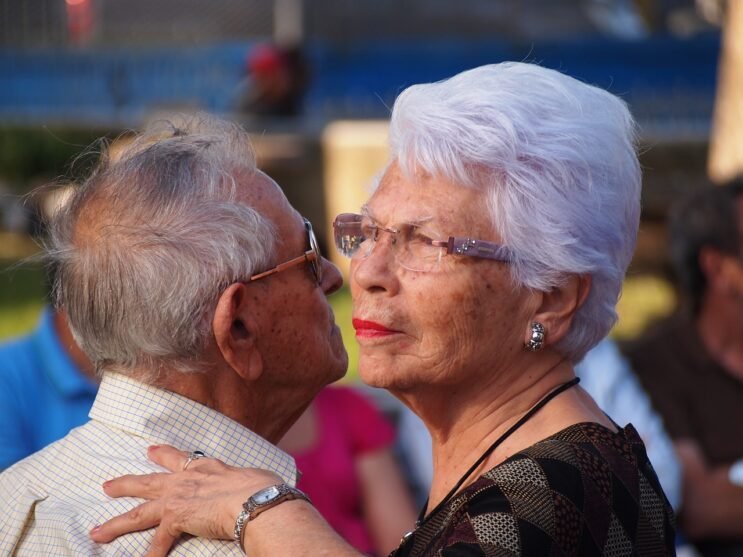 elderly, dance, couple