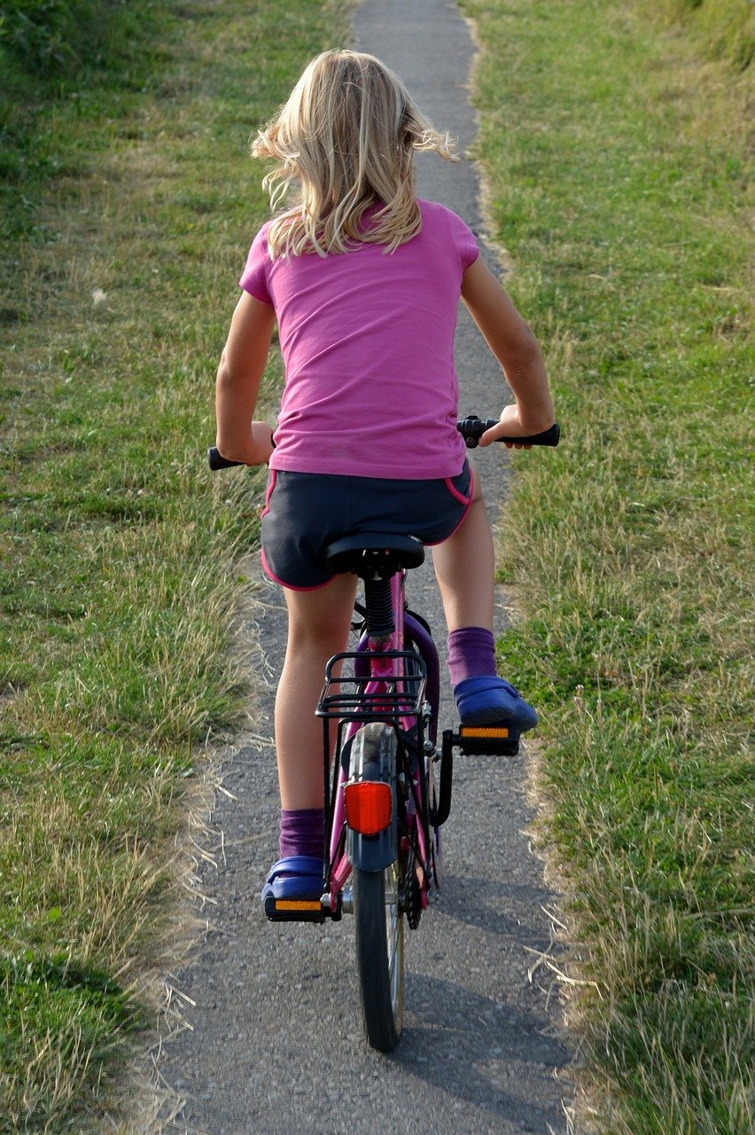 child, bicycle, people